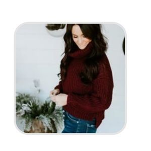Burgundy chunky knit